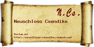 Neuschloss Csendike névjegykártya